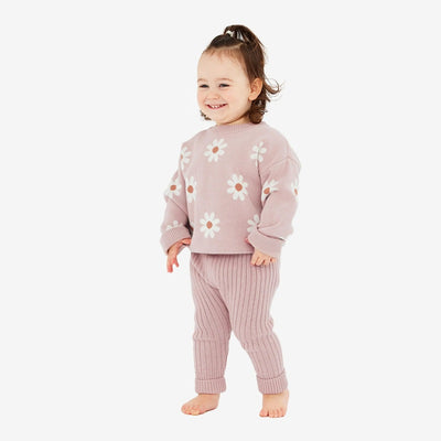 Kynd Baby Organic Chunky Rib Knit Pant - Dusty Lilac