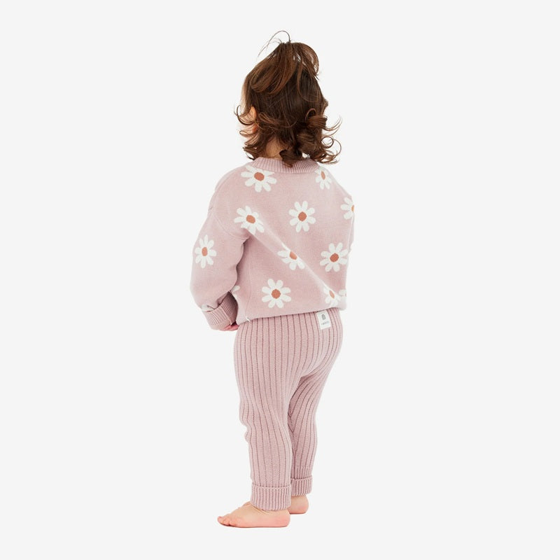 Kynd Baby Organic Chunky Rib Knit Pant - Dusty Lilac