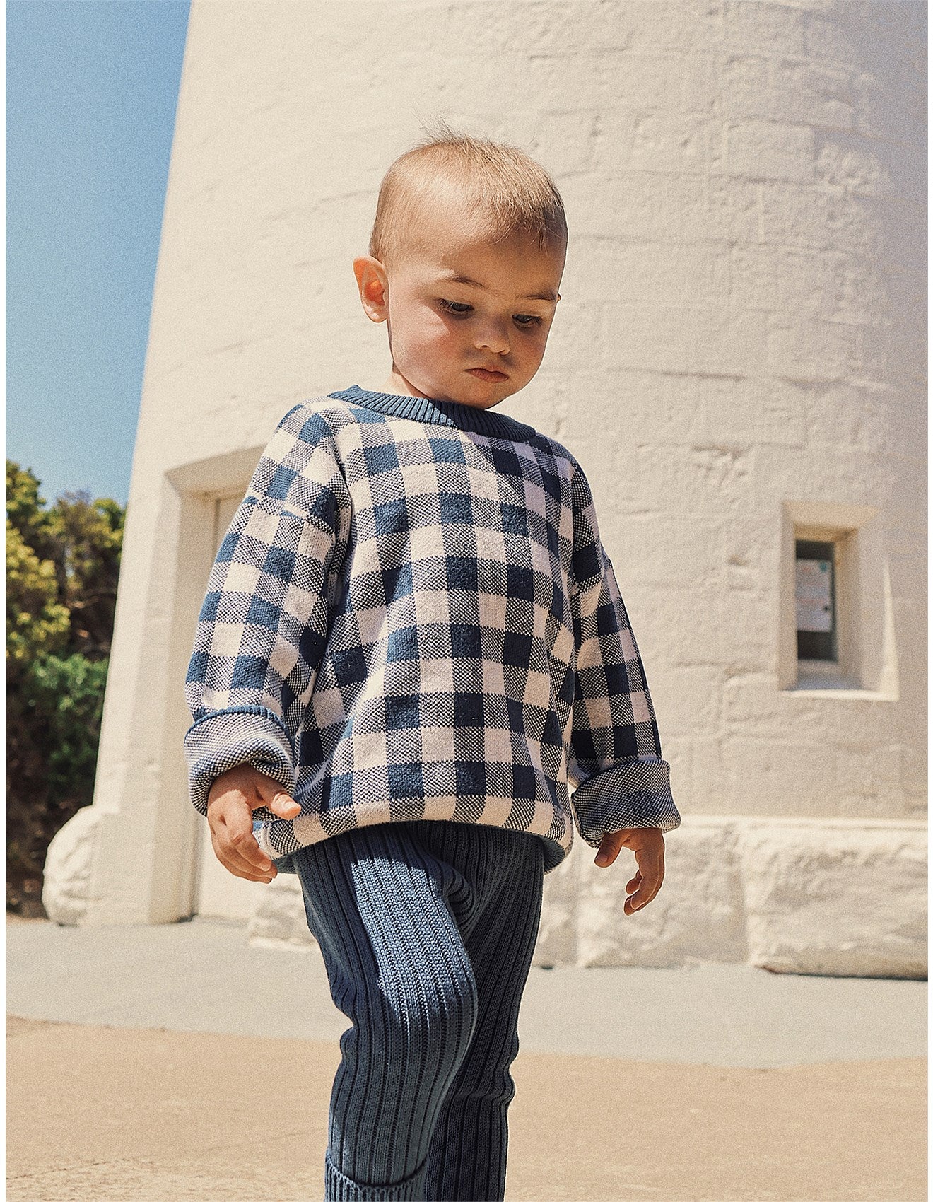 Kynd Baby Organic Chunky Rib Knit Pant - Navy