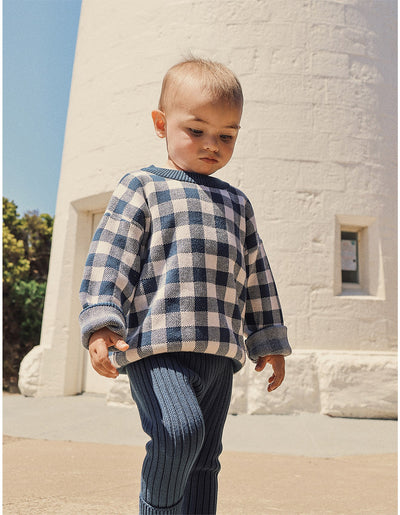Kynd Baby Organic Chunky Rib Knit Pant - Navy