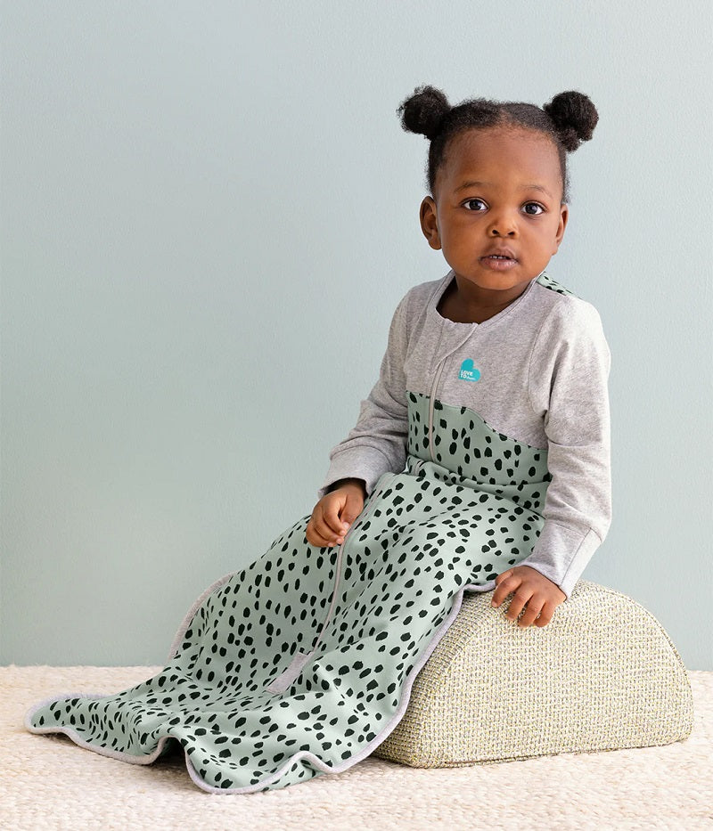 Love To Dream Organic Cotton Fleece Long Sleeve Sleep Bag 1.0 TOG - Olive Animal