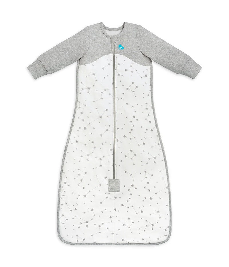 Love To Dream Organic Cotton Fleece Long Sleeve Sleep Bag 1.0 TOG - White Stellar