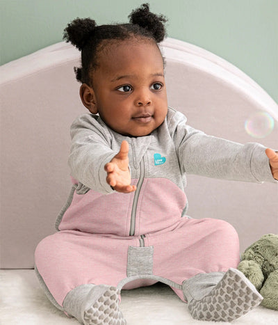 Love To Dream Organic Cotton Fleece Long Sleeve Sleep Suit 1.0 TOG - Rose