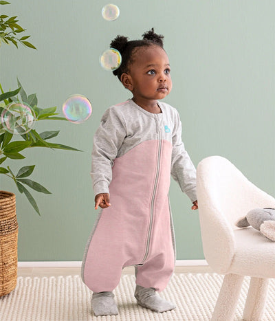 Love To Dream Organic Cotton Fleece Long Sleeve Sleep Suit 1.0 TOG - Rose