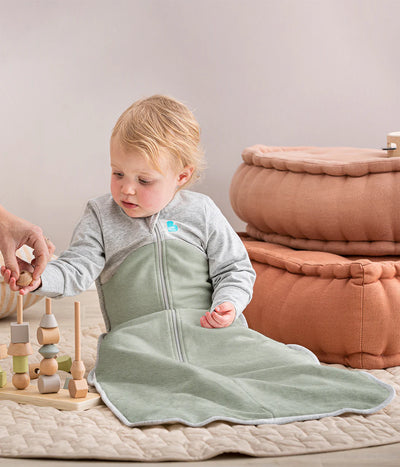 Love To Dream Organic Cotton Fleece Sleep Bag Long Sleeve 1.0 TOG - Olive