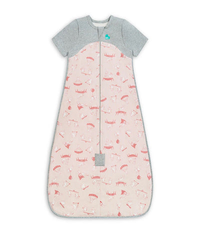 Love To Dream Organic Cotton Fleece Short Sleeve Sleep Bag 1.0 TOG - Pink Daredevil