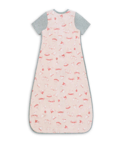 Love To Dream Organic Cotton Fleece Short Sleeve Sleep Bag 1.0 TOG - Pink Daredevil