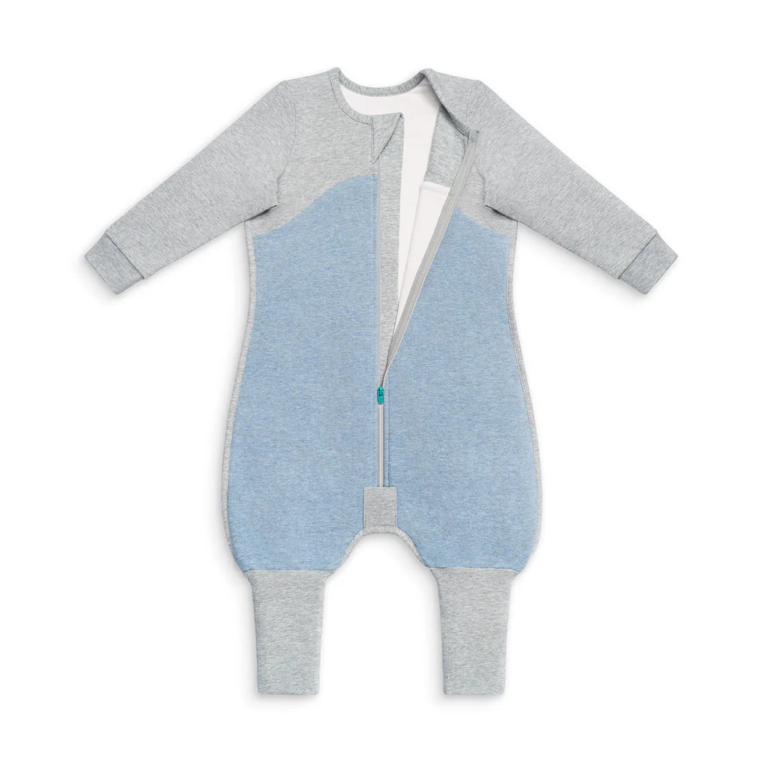 Love To Dream Organic Cotton Fleece Sleep Suit Long Sleeve 1.0 TOG - Dusty Blue
