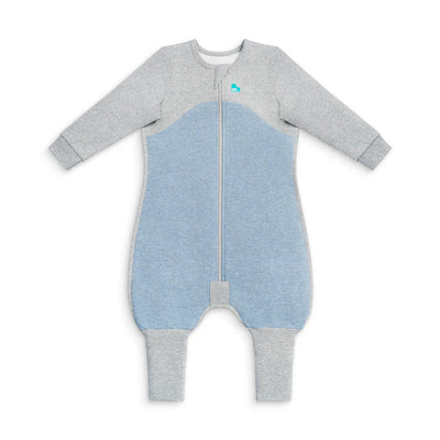Love To Dream Organic Cotton Fleece Sleep Suit Long Sleeve 1.0 TOG - Dusty Blue