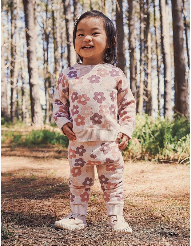 Kynd Baby Organic Jacquard Knit Pant - Blooming