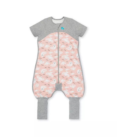 Love To Dream Organic Short Sleeve Sleep Suit 1.0 TOG - Dusty Pink Doves