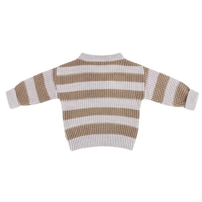 Kynd Baby Organics Textured Knit Jumper - Caramel Stripe
