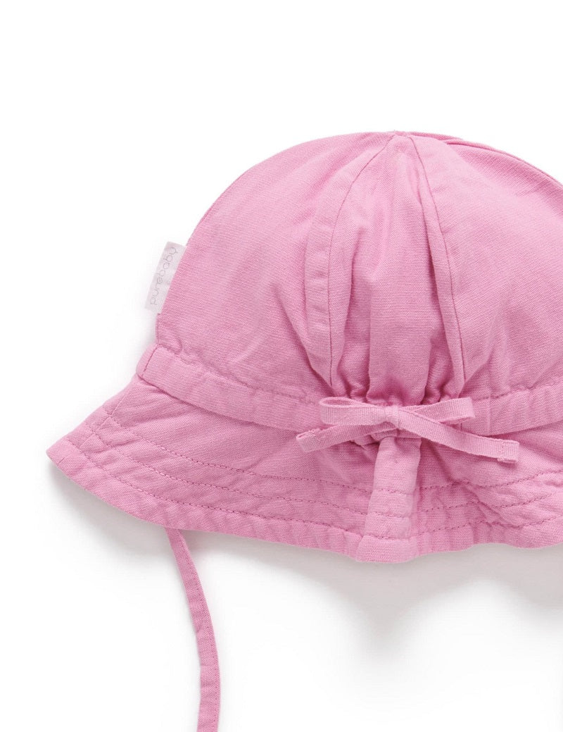 Purebaby Linen Blend Sun Hat - Fig