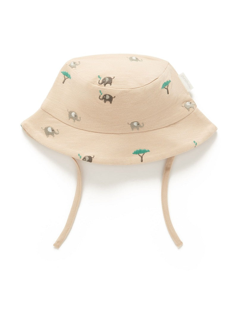 Purebaby Broderie Hat - Elephant Broderie
