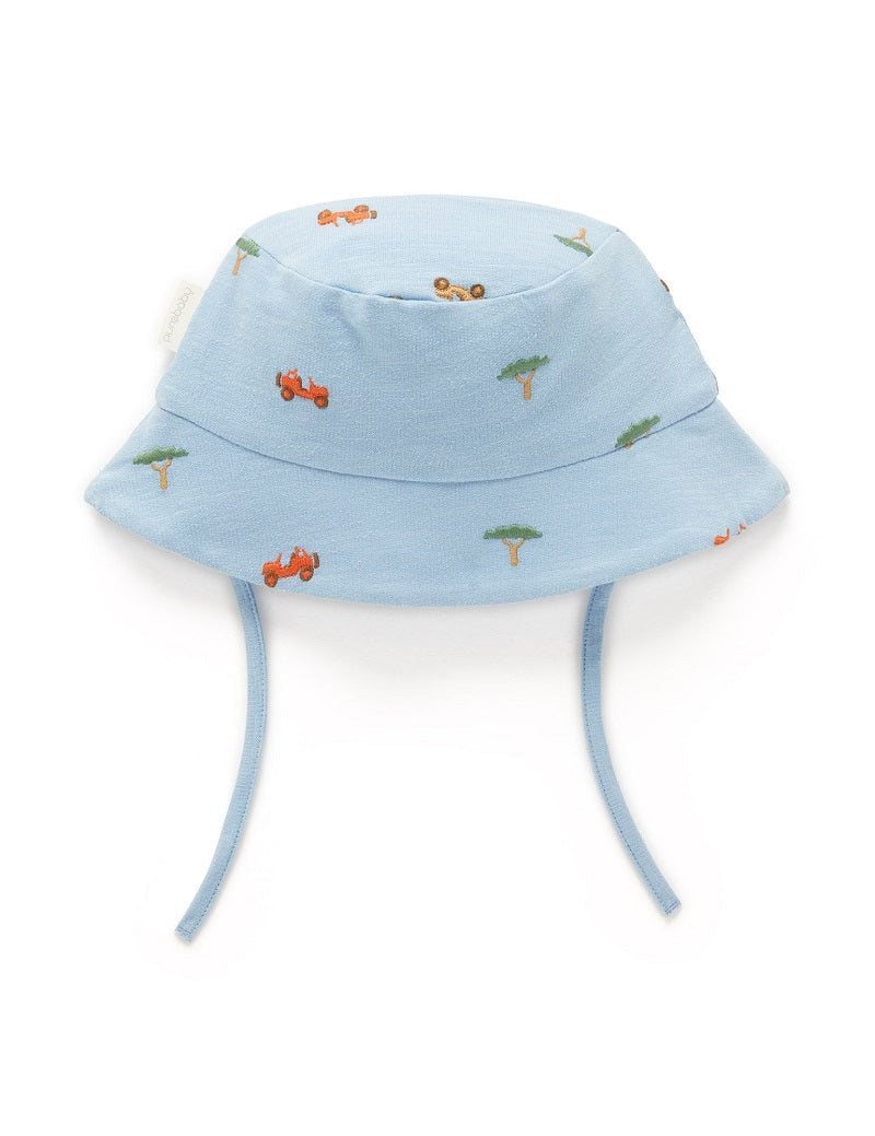 Purebaby Broderie Hat - Safari Broderie