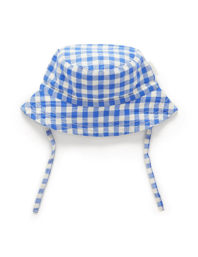 Purebaby Linen Blend Sunhat - Nile Gingham
