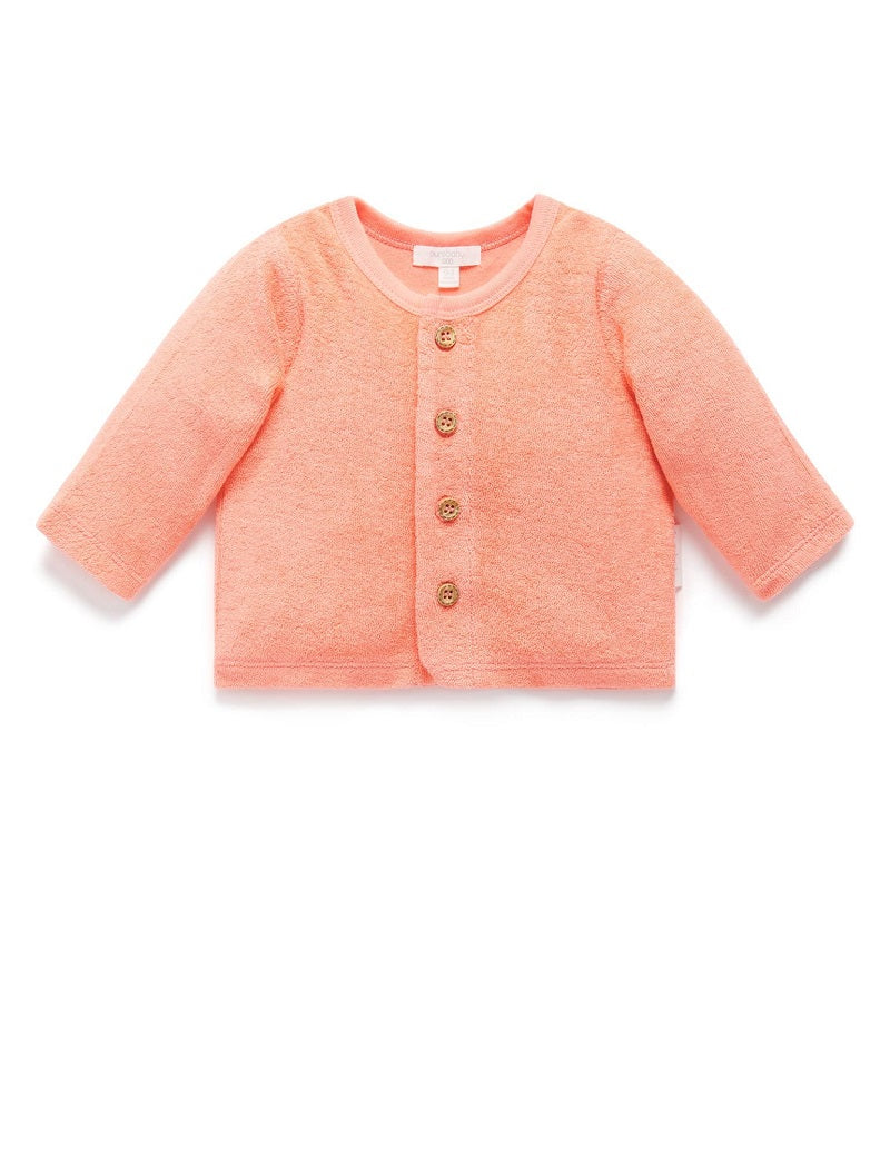 Purebaby Towelling Cardigan - Freesia