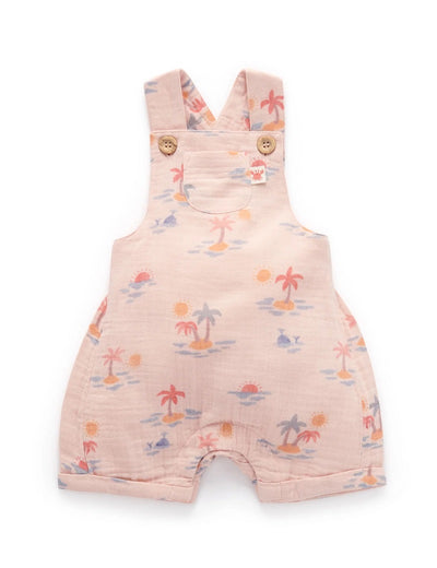 Purebaby Palm Tree Overalls - Palm Island Print