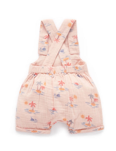Purebaby Palm Tree Overalls - Palm Island Print