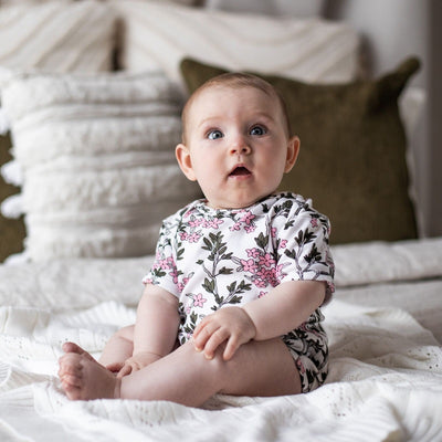 Emotion & Kids Short Sleeve Bodysuit - Messy Wild Flowers