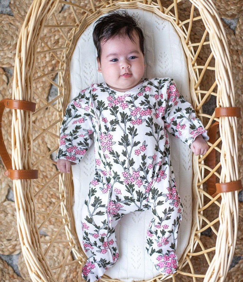 Emotion & Kids Zip & Feet Outfit - Messy Wild Flowers