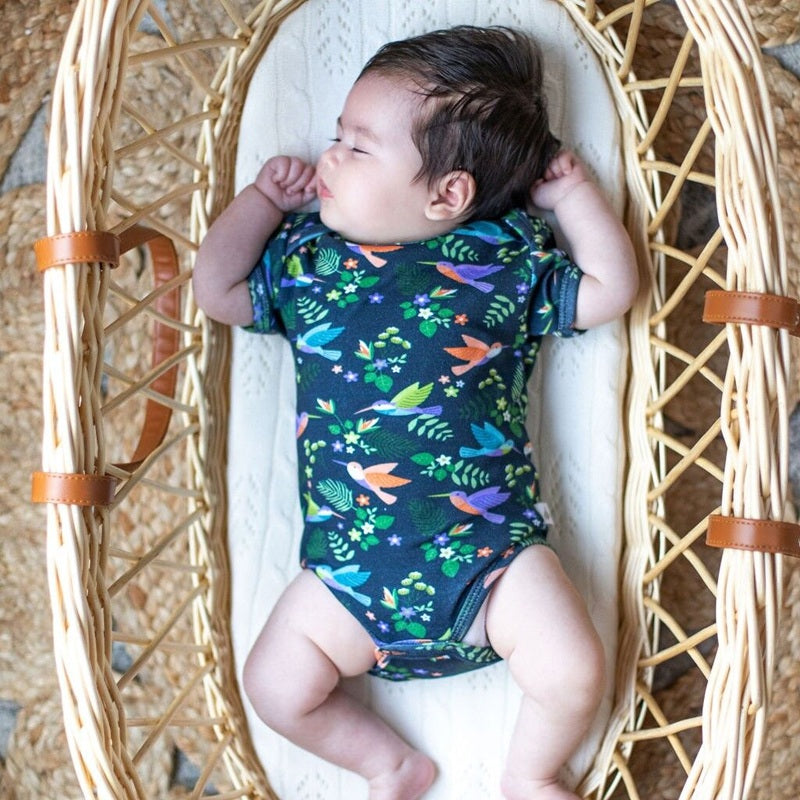 Emotion & Kids Organic Short Sleeve Bodysuit - Hummingbirds