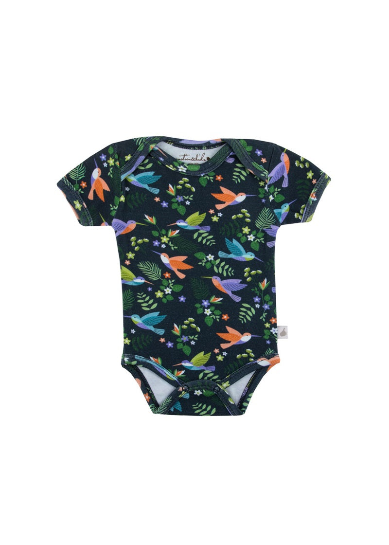 Emotion & Kids Organic Short Sleeve Bodysuit - Hummingbirds