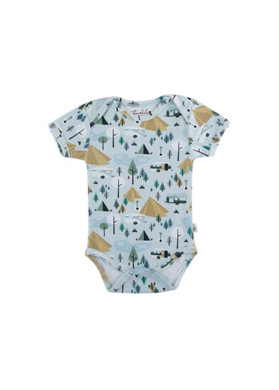 Emotion & Kids Organic Cotton Short Sleeve Bodysuit - Retro Camping