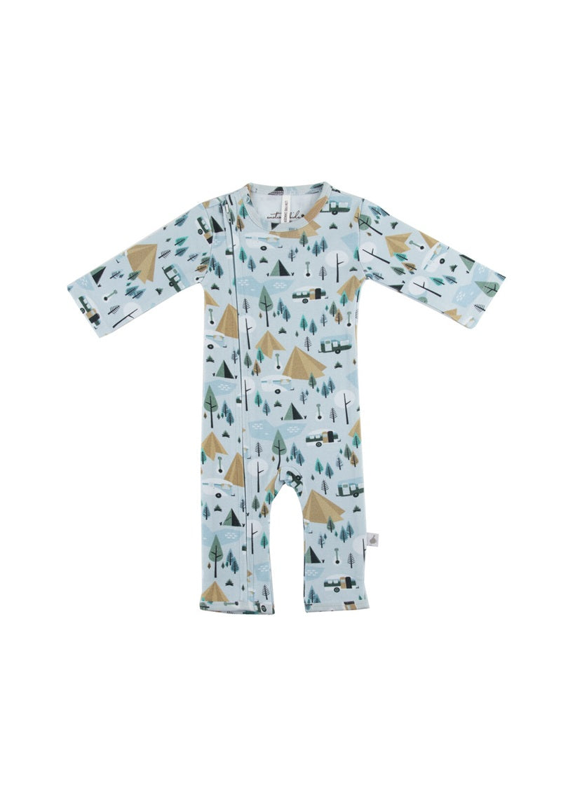 Emotion & Kids Organic Cotton Long Leg Romper - Retro Camping