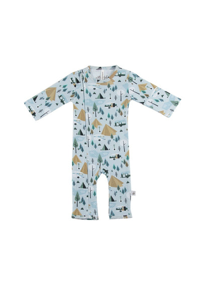 Emotion & Kids Organic Cotton Long Leg Romper - Retro Camping