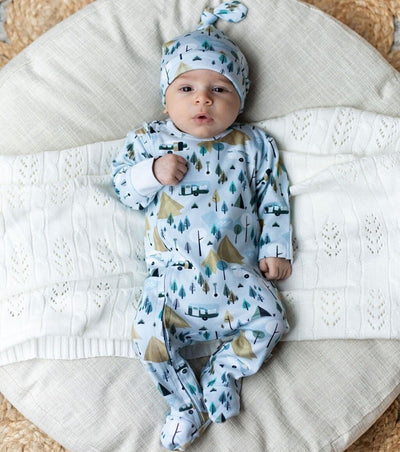 Emotion & Kids Organic Cotton Zipped Footed Outfit - Retro Camping