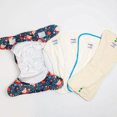 Monarch Ultimate Wipeable Cloth Nappy V3.0 With Hook & Loop - Paddington Baby