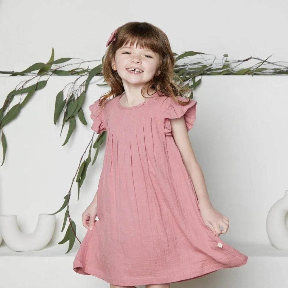 Tiny Twig Angel Dress - Rose Gold Crinkle