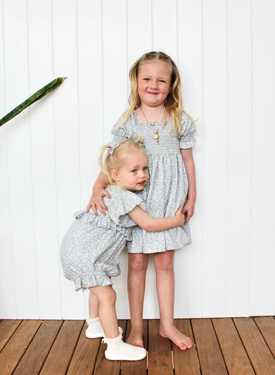 Dukes The Brand Piper Ruffle Playsuit - Sage Floral