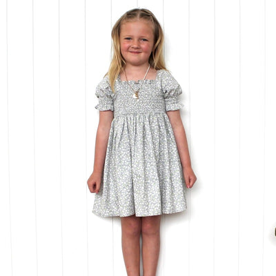 Dukes The Brand Piper Shirred Dress - Sage Floral