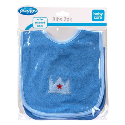 Playgro Crown Bib 2 Pack - Blue