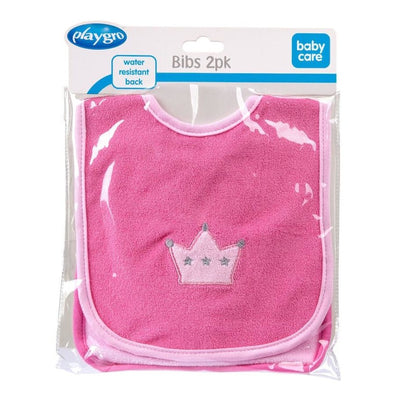 Playgro Crown Bib 2 Pack - Pink
