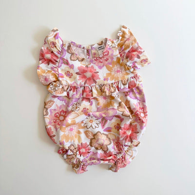 Dukes The Brand Posie Playsuit - Pink and Gold Flower Print