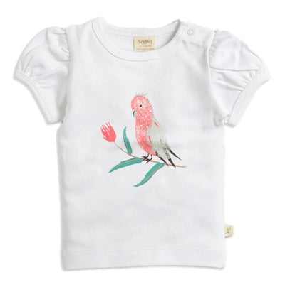 Tiny Twig Puff Sleeve Tee - White/Really Wild