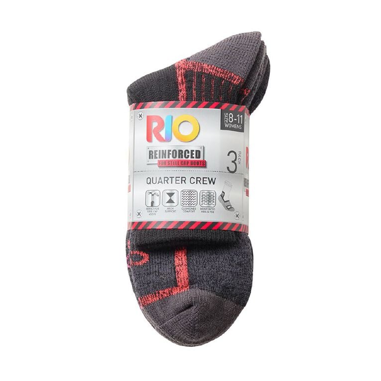 Rio Women's Reinforced Quarter Crew Socks 3 Pk