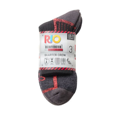 Rio Women's Reinforced Quarter Crew Socks 3 Pk
