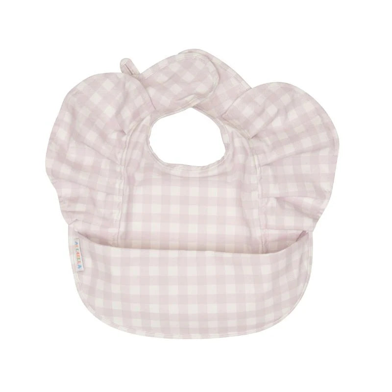 All 4 Ella Recycled Frills Bib - Gingham Lilac