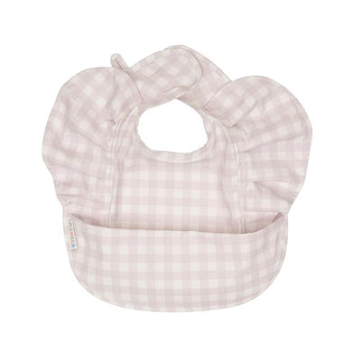 All 4 Ella Recycled Frills Bib - Gingham Lilac
