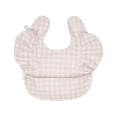 All 4 Ella Recycled Frills Bib - Gingham Lilac