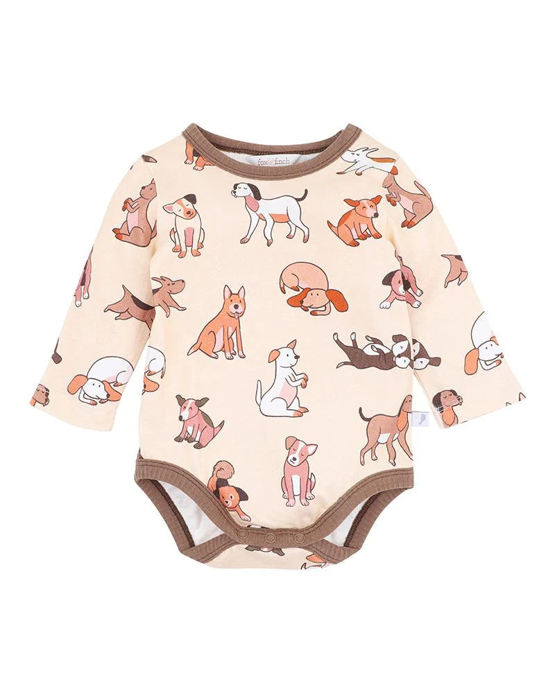 Fox & Finch Cool Dogs Long Sleeve Bodysuit - All Over Print