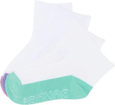 Bonds Kids Lightweight Quarter Crew 4 Pack - Green/Orange/Lilac/Pink