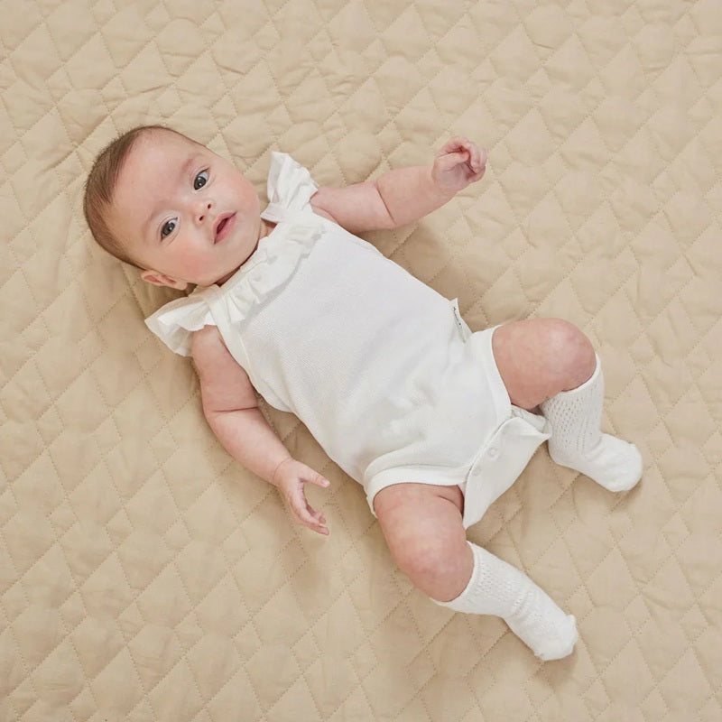 Aster & Oak White Rib Singlet Onesie - White
