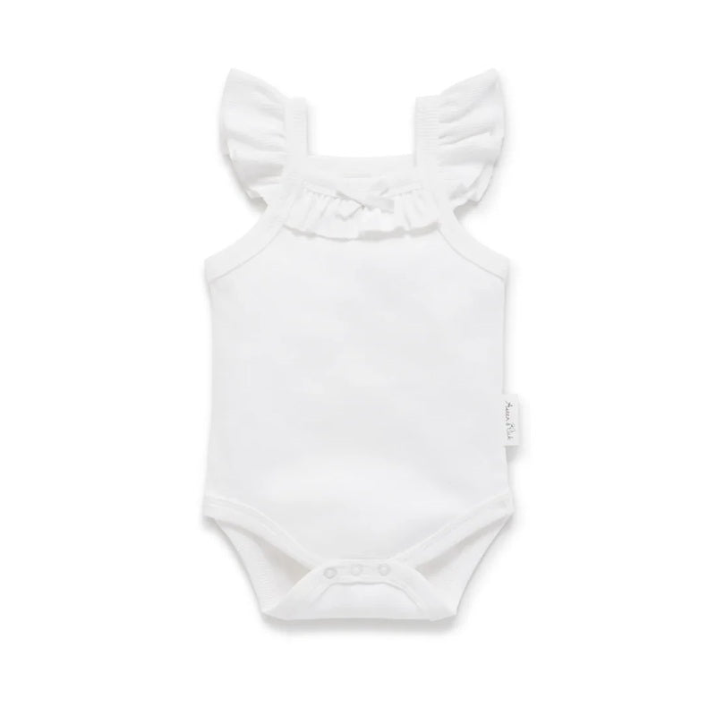 Aster & Oak White Rib Singlet Onesie - White