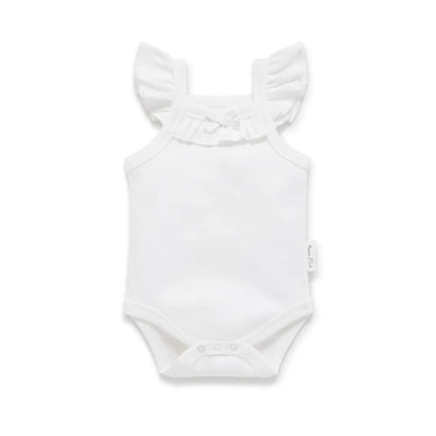 Aster & Oak White Rib Singlet Onesie - White