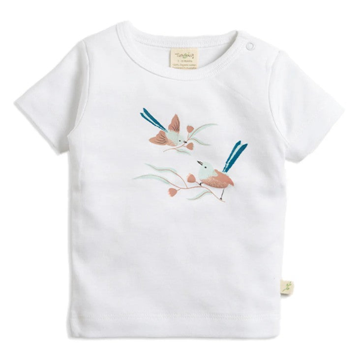 Tiny Twig Round Neck Tee - Blue Wren